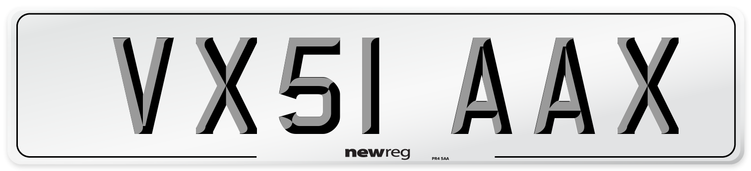 VX51 AAX Number Plate from New Reg